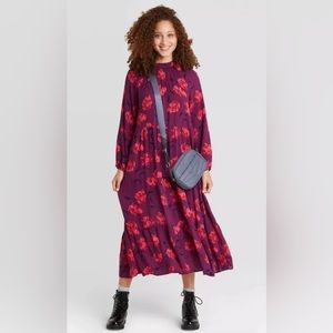 A New Day Floral Print Long Sleeve Tiered Maxi Dress Size XXL